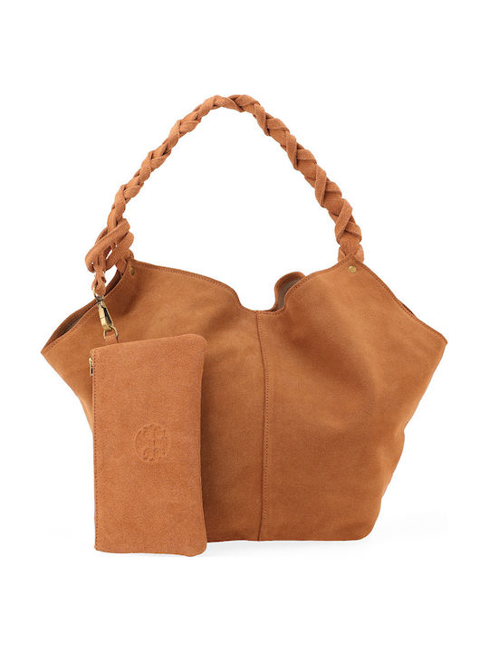 Leather Women's Shoulder Bag Tabac Brown