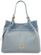 Leather Women's Shoulder Shopper Bag Light Blue