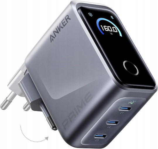 Anker USB-C Φορτιστής Laptop 160W 5.36A με Αποσπώμενο Καλώδιο Τροφοδοσίας