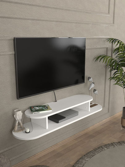 Stand TV Montat Pe Perete Alb 120x29.6x15.6cm Stand TV Montat Pe Perete Alb 120x29.6x15.6cm