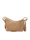 Beige Leather Women's Shoulder Bag