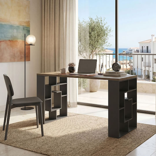Birou Labirent Din Lemn Antracit - Sonoma 140x60x75cm