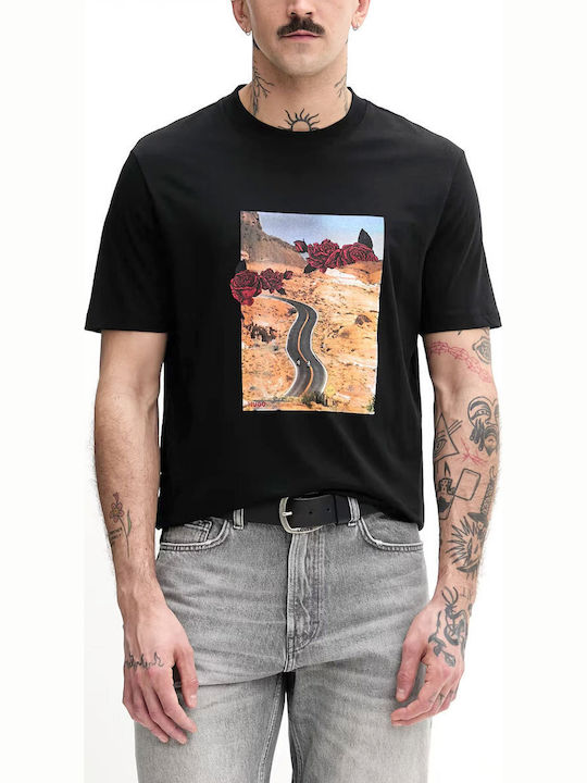 Hugo Logo T-shirt Μαύρο