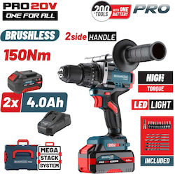 Bormann Pro 085072 Percussive Drill Driver 20V 2x4Ah
