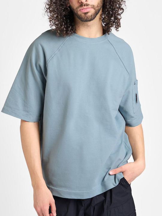Short Sleeve Blue Blouse