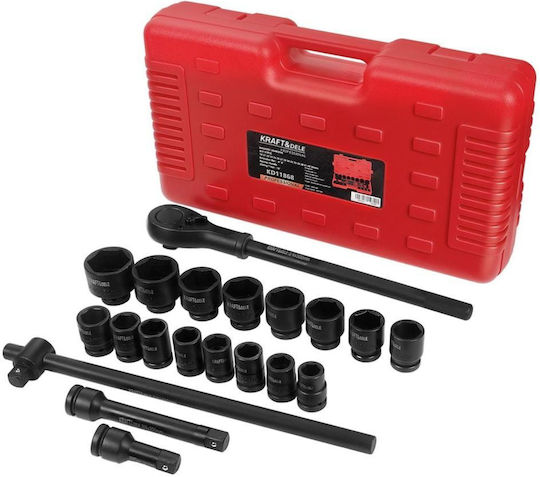 Kraft & Dele Ratchet With 3\4" Socket Set 21 Pieces