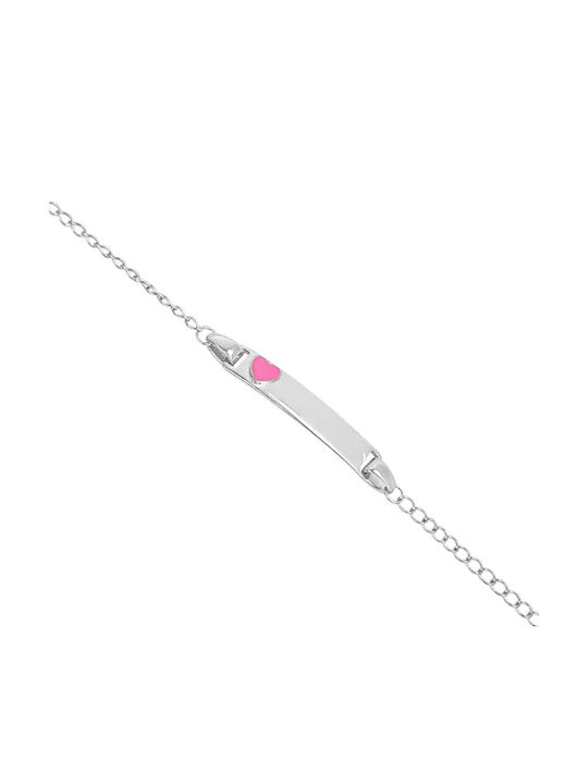 Xryseio Kids Bracelet ID Made of Silver with Heart