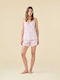 Noidinotte Καλοκαιρινό Βαμβακερό Babydoll Λιλά All