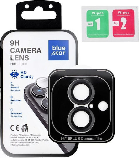 Blue Star Mobile Camera Protection Tempered Glass Black for iPhone 16 / 16 Plus
