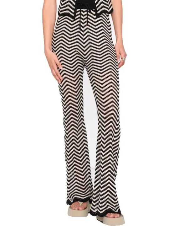 Women's Cotton Pantaloons with Rubber Band Flared Black