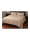 Set Bettbezüge Baumwoll 220x240cm Übergröße mit 2 Kissenbezügen Beige