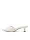Mules With Low Heel in White Colour