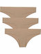Damen-Slips 3er Pack Nahtlos Beiges