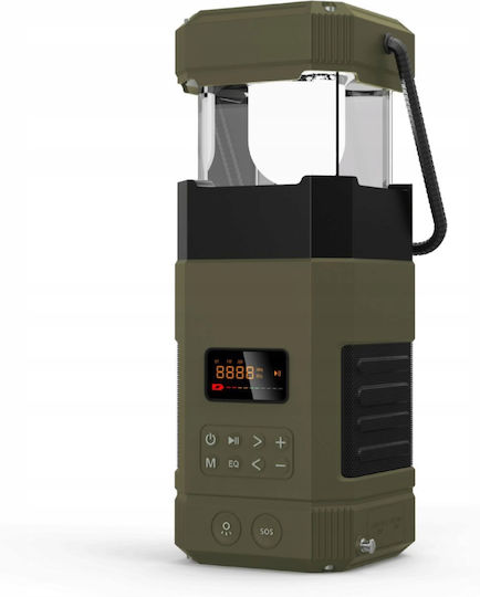 Camping Lantern Φανάρι Led Ηλιακό για Camping Αδιάβροχο με Φακό & Powerbank Πράσινο