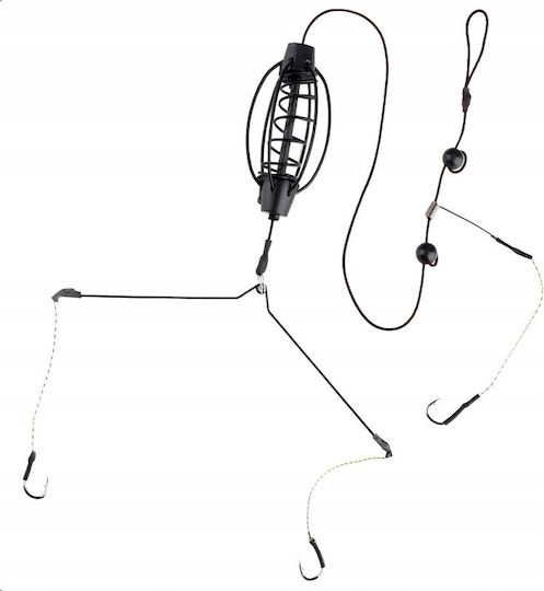Feeder Grunt Fishing Set Ground Basket Watermelon 3-hooks Carp 35g