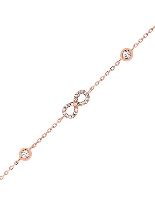 Prince Silvero Women's Bracelet with Infinity Design Gold Plated Silver 15cm