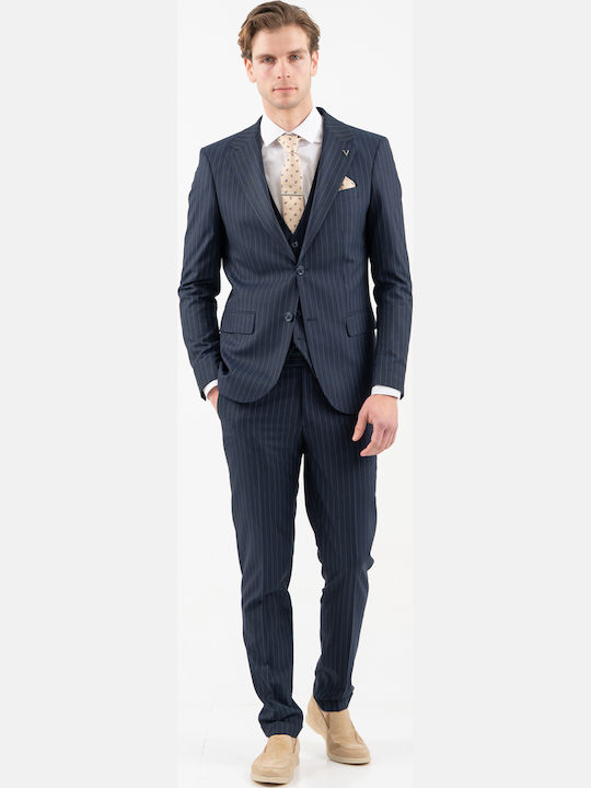 Vittorio Artist Men's Suit with Slim Fit Navy Blue