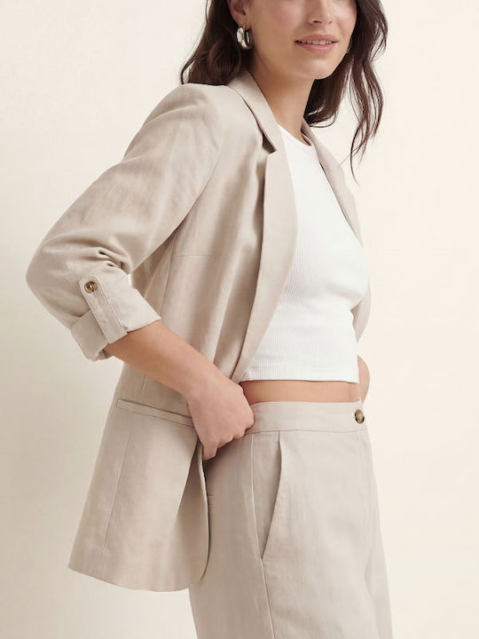 Vero Moda Γυναικείο Σακάκι Silver Lining Biege