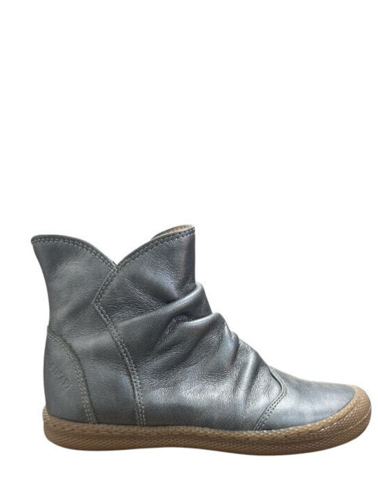 Pom D'api Leather Kids Gray Ankle Boots