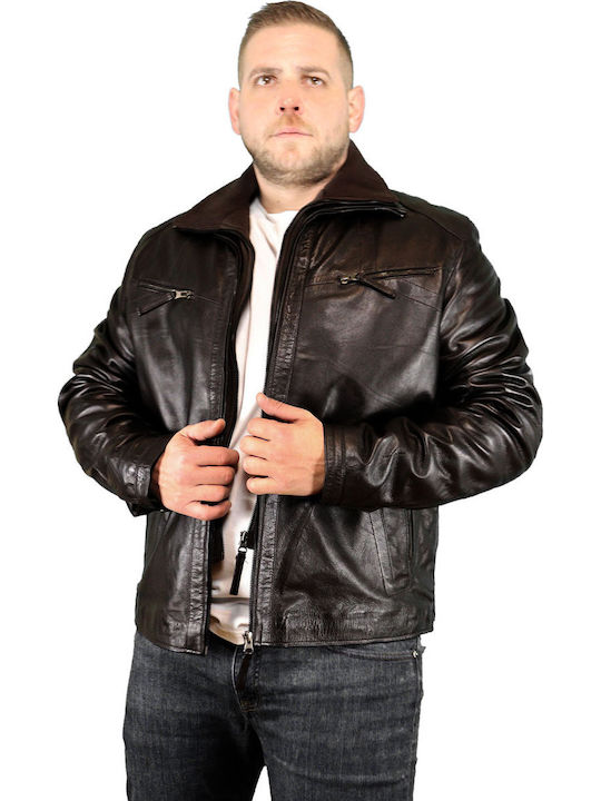 Leder Herren Jacke Tabac Braun