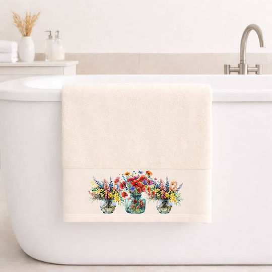 Astron Italy Body Towel Blossom 70x140cm Ecru Weight 500g/m²