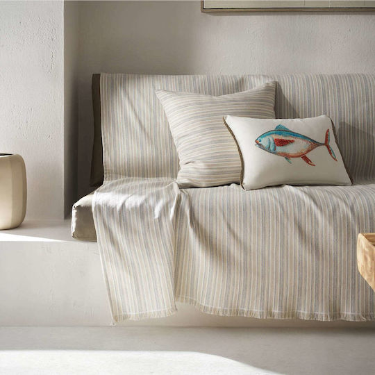 Gofis Home Nymeria Ριχτάρι Τετραθέσιου Καναπέ Ζακάρ 180x350εκ. Γκρι