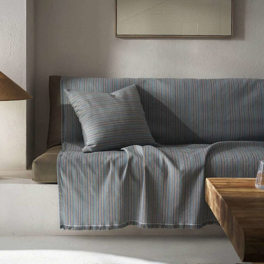 Gofis Home Nymeria Sofa Throw 2 Seater Jacquard 180x250cm Blue