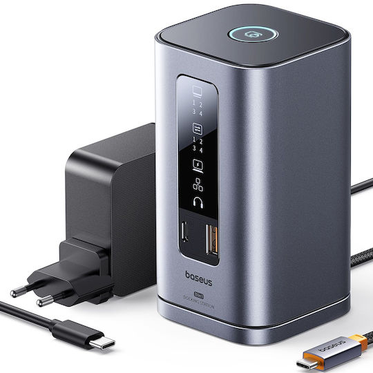 Baseus Spacemate Series USB-C Docking Station με HDMI/DisplayPort 4K Γκρι