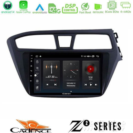 Cadence Автомобилна Аудио Система За Hyundai i20 2014-2018 (Bluetooth/USB/Wi-Fi/GPS/Apple CarPlay/Android Auto) С 9" Touch Screen