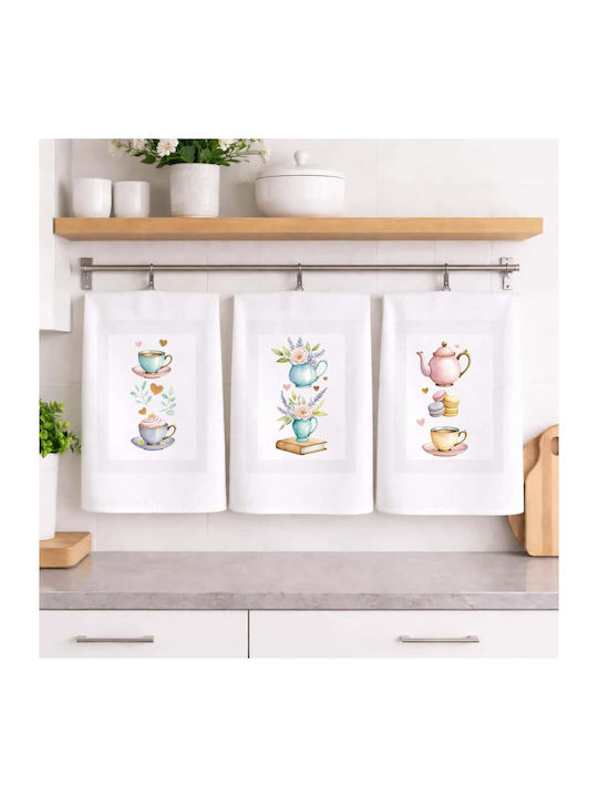 Astron Italy Tea Towel In White Colour 53x53cm 3 Pieces