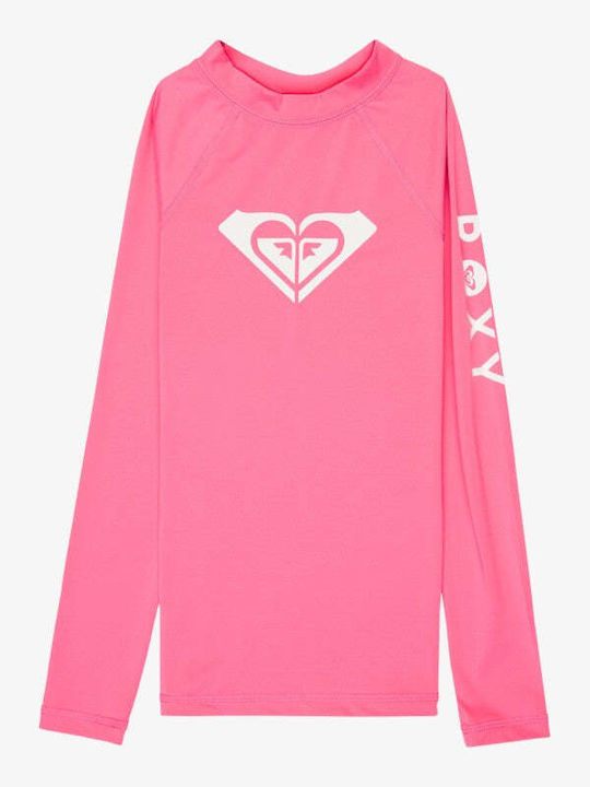 Roxy Whole Hearted Kids Swimwear Rashguard Pink