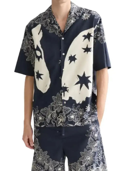 Short Sleeve Shirt In Wide Line Black