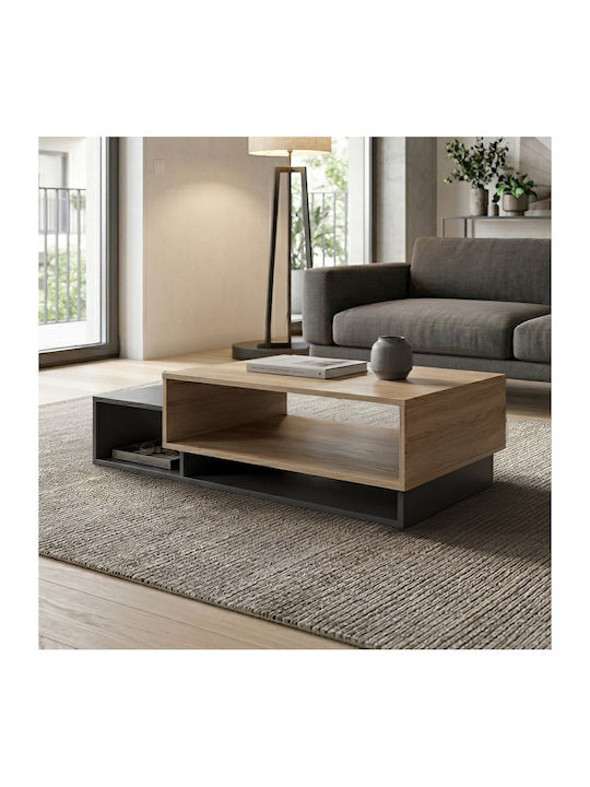 Rectangular Central Coffee Table Dekost Wooden Sonoma-Anthracite W105xD50xH32cm