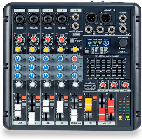 Soundsation YOUMIX410 PRO Самоусилваща Аналогова Конзола 6.0 Канала и Bluetooth