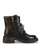 Leder Damen Stiefeletten Schwarz GA KX373-H233 Schwarz