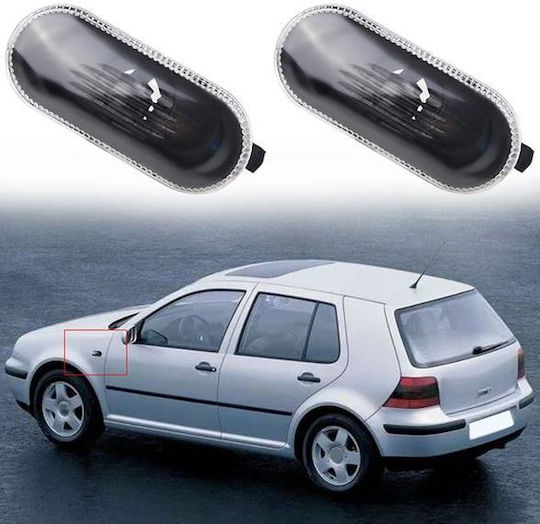Jom Πλαϊνά Φλας Φτερού Vw Golf Polo Bora Passat Vento Seat Ibiza Cordoba Φιμέ 2 Τεμάχια