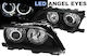 Front Lights Set Bmw 3 E46 Sedan Caravan 01-05 Led Angel Eyes Black H7/H7 Motor Eagle Eyes