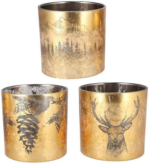 Zaros Laterne Glas Tischplatte Gold