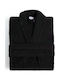 Fieldcrest Ultra Soft Bathrobe with Collar in Black Colour 370gr/m²