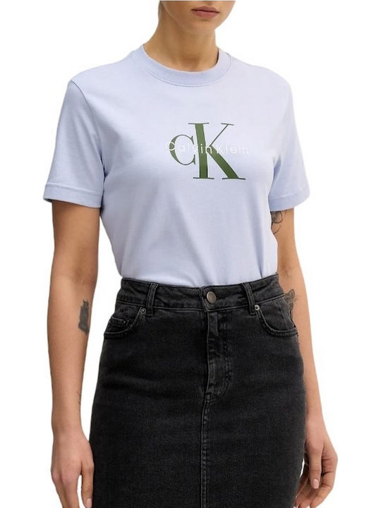 Calvin Klein Damen T-Shirt Blau