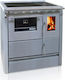 Senko Sg-75 Metallischer Holzofen mit Backofen 7.5kW Inox