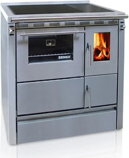Senko Sg-75 Metallischer Holzofen mit Backofen 7.5kW Inox