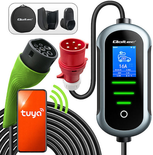 Qoltec Φορητός Σταθμός Φόρτισης 11kW με Ενσωματωμένο Καλώδιο Type 2