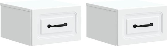 Нощни Шкафчета Дървени Бели 2 Бройки 34.5x33x20см