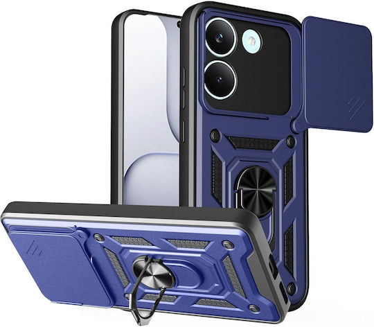 Orso Combo Kickstand Slide Back Cover Blau Für Poco X8 Pro