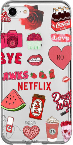 Apple iPhone SE 2020 Pizza Is My Valentine Transparent Silicone TPU Case