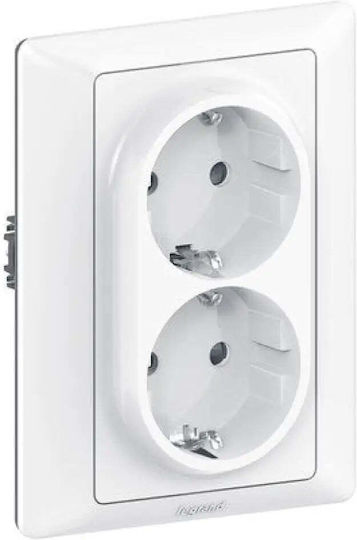 Legrand Valena Life Διπλή Πρίζα Ρεύματος Λευκή