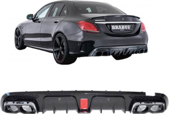 Diffuser Πίσω Προφυλακτήρα Mercedes-benz C-class W205 14-20 Sedan Brabus Look Μαύρες Μπούκες Mercedes Benz Cαrνεr