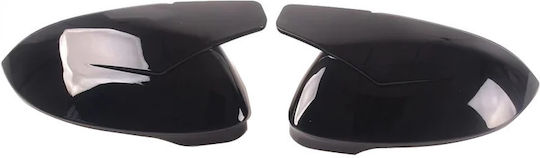 Mirror Caps Vw Golf Viii 8 20+ Without Lane Assist R-look Snap-on Glossy Black 2 Pieces Volkswagen Carner