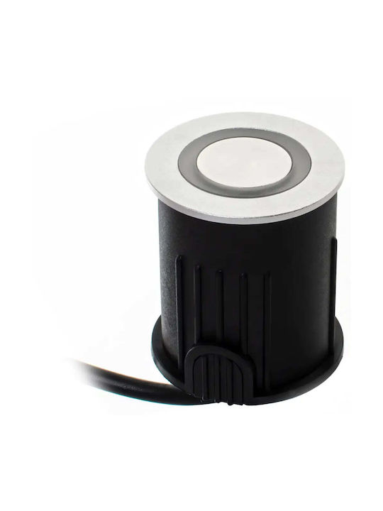 Lightex Spot De Podea LED 3W Cu Lumină Albă Rece IP67 Argintiu
